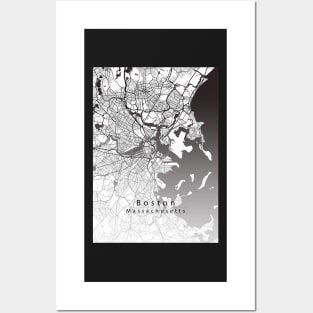 Boston Massachusetts City Map Posters and Art